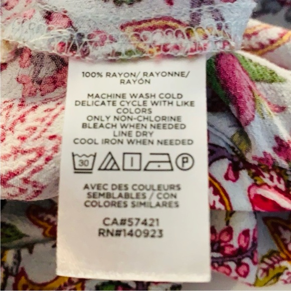 LOFT Floral Back Crop Top Long Sleeve Crew Neck Blouse Deep Back V, gently used - Picture 5 of 6